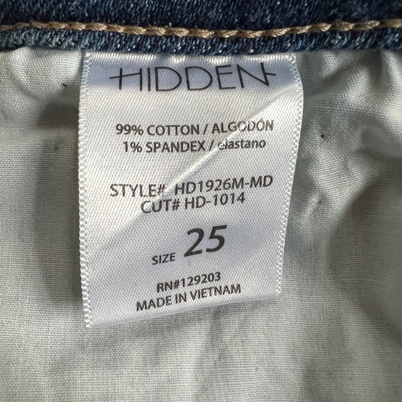 Hidden Jeans Zoey Mom Fit Button Fly Distressed Straight‎ Leg Jeans Size 25 - Picture 9 of 9